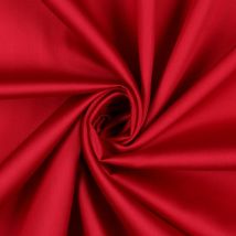 Tissu Satin De Coton Uni Rouge - Au Mètre - Craftine