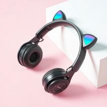 Casque Audio Pliable Led Bluetooth 5.0 Avec Oreilles De Chat Et Son Stéréo Noir Yonis - Yonis