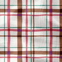 Tissu Double Gaze Lucien Carreaux Sur Fond Blanc - Au Mètre - Craftine