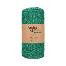 Corde De Coton Recyclé Macramé Anchor Crafty Fine Metallic - 250gr - Anchor Vert