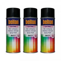 3 Bombes De Peinture Belton Spectral Ral9017 Noir Signalisation 400ml