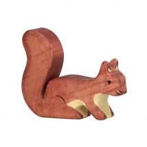 Figurine Holtztiger Ecureuil Debout - Marron