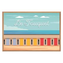 Tableau Mural Encadré Illustration Le Touquet 65x97 Cm - Ceanothe