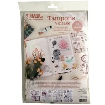 44 Tampons Transparents - Thème Vintage - Graine Creative