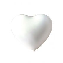 Ballons De Baudruche Gonflables Blanc Coeur (x10) - Graine Creative