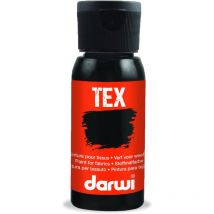Peinture Pour Tissus - Noir - Opaque - Peinture À L'Eau - Tex - Darwi - 50ml