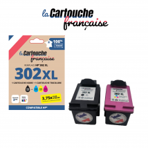 Cartouche Compatible Hp Pack 302xl Noire Et Couleurs - La Cartouche Française - HPI