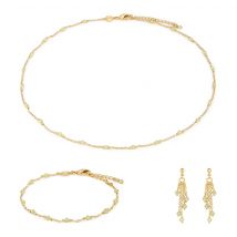 Collier, Bracelet Et Boucles D'Oreilles Elyssa En Pierres Péridot - SLOYA