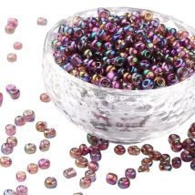 1000 Perles De Rocaille Multicolore Violet Bleu Vert Ø 2 Mm 12/0 - Création Bijoux - La boutique de Karine