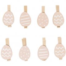 8 Pinces Oeufs - Rose Poudré - Rico
