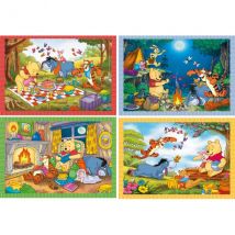 4 Puzzles Progressifs Winnie L'Ourson : Dans La Foret - Au Coin Du Feu 12 - 16 - 20 - 24 Pieces - Clementoni 21514 - Clementoni