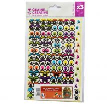 1782 Gommettes Adhésives - Yeux - Graine Creative