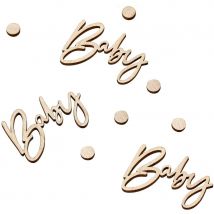 Confettis Bois Botanical Hey Baby - Ginger Ray
