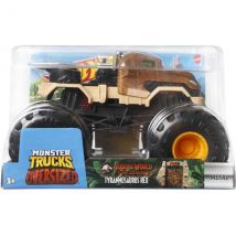 Monster Trucks Oversized : Jurassic World Tyrannosaurus Rex - Voiture Dino Brun - Vehicule Echelle 1:24 - Spin Master - Gwk96 - Hot Wheels