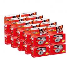 Agfa Photo 601020 - Pack 20 Appareils Photo Jetable Lebox Flash, 27 Photos, Objectif Optique 31 Mm - Gris Et Rouge - Agfa Photo
