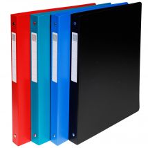 Classeur 4 Anneaux 20mm Polypropylène Opak Rigide 10/10e - A4 Maxi. - Couleurs Assorties - X 15 - Exacompta