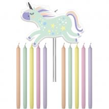 Set De 11 Bougies Unicorns & Rainbows - 10 Cm - Annikids