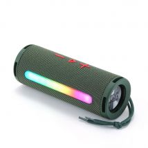 Enceinte Bluetooth Portable 3d Stéréo Subwoofer Avec Lumière Rgb Support Fm Tf Card Vert Yonis - Yonis