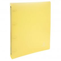 Classeur 4 Anneaux 30 Mm Polypropylène Chromaline Pastel - A4 Maxi - Jaune - X 15 - Exacompta