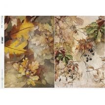1 Feuille De Papier De Riz 29,7 X 42 Cm Itd Collection Feuille Automne 1141l - ITD Collection