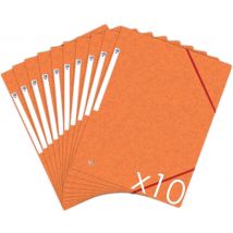 Lot De 10 Chemises Topfile+ 3 Rabats Et Elastiques Carte Lustrée Assorties - Oxford