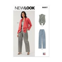 Patron New Look 6817 - Gilet Drapé, Veste Et Pantalon Taille N°fr 38-50 - NewLook