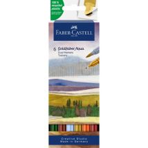 Feutres De Coloriage - Faber-castell - Goldfaber Aqua - Couleurs Paysage - Etui De 6 - Faber Castell