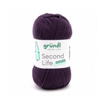 Fil À Tricoter Durable Second Life - 100gr - Grundl - Certifié Oeko-tex Violet (03) - Gründl