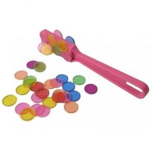 Bâton Magnétique Rose + 100 Pions De Loto - Ramasse Jetons - Kit Accessoires Bingo - Kim'Play
