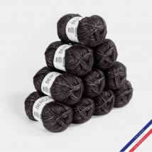10 Pelotes De Laine - Noir - Polyester, Laine, Acrylique - Bergère De France - Cocooning - Bergere de France