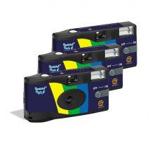 Gt Photo Gt27fl Realishot Flash - Pack De 3 Appareil Photo Jetable 35mm Avec Flash, 27 Poses, Idéal Pour Événements, Voyages Et Souvenirs, Compact,