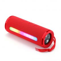 Enceinte Bluetooth Portable 3d Stéréo Subwoofer Avec Lumière Rgb Support Fm Tf Card Rouge Yonis - Yonis