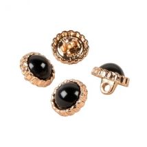 Lot De 3 Boutons Bijou Perle Noir 11mm - My mercerie