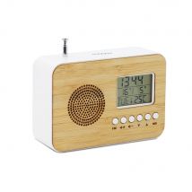Réveil Bamboo De Voyage Avec Fonction Radio Fm, Date Et Température Intérieure - Mooov