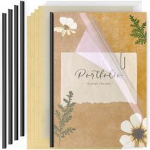 5 Kit De Reliure A4 Sans Perforation Sans Relieuse- Acropaq - 5 Baguettes & 5 Transparentes & 5 Couvertures- Jusqu'à 30 Feuilles - Acropaq