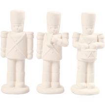 Set De Casse-noisette En Terre Cuite Blanche - 14 Cm - 3 Pcs - CC Hobby