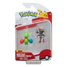 Pokémon - Pack 2 Figurines Battle Figure Pack Scalpion, Rosélia 5 Cm - Jazwares
