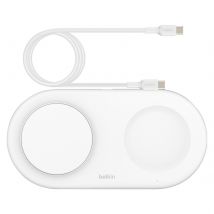 Belkin Station De Charge Qi2 Magnétique Double Base Sans Fil 15w Blanc