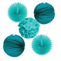 Lanternes Bleues À Monter Soi-même (5 Pièces) - Graine Creative
