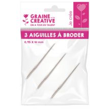 Aiguilles À Broder 3 Pièces 0,95x41mm - Graine Creative