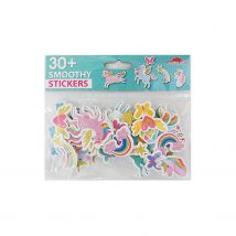 30 Autocollants - Mousse Eva - Licornes - Paillettes - Global Gift