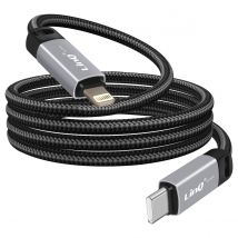 Linq Câble Lightning / Usb C Power Delivery 36w Transfert Nylon Tressé 1.2m Noir