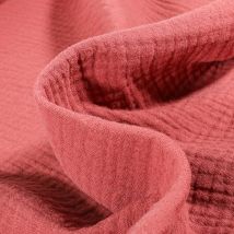 Tissu Double Gaze Bois De Rose - Craftine