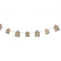 Guirlande Maison En Pain D'Épice Avec Fenêtres Lumineuses - Bois - Ginger Ray