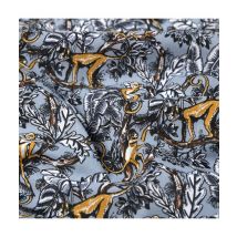 Tissu Coton Singes Noir Vendu Par 50 Cm - Distrifil
