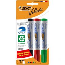 Lot De 4 Marqueurs Effaçable - Velleda 1701 - Assortiment - Bic - Pointe Moyenne Conique - BIC