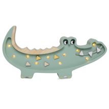 Petite Lampe Veilleuse Crocodile Kaki Pastel - Little Lights