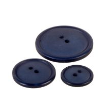 Lot De 3 Boutons Ronds 2 Trous Classique Bleu Marine - MyMercerie