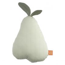 Coussin Déco Poire 23x36cm En Coton Vert Tilleul - Sauthon