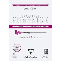 Bloc - Peinture Aquarelle - Grain Fin - A3 - 42x29,7cm - 300g - Clairefontaine - Fontaine